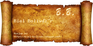 Biel Bolivár névjegykártya